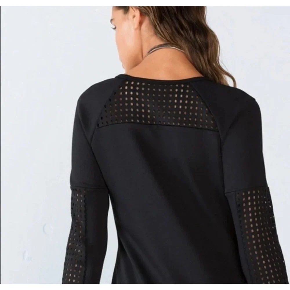 Fabletics Sweatshirt Dress Women Size S Black Tilly Athletic Dress Mini Dress - Picture 2 of 13